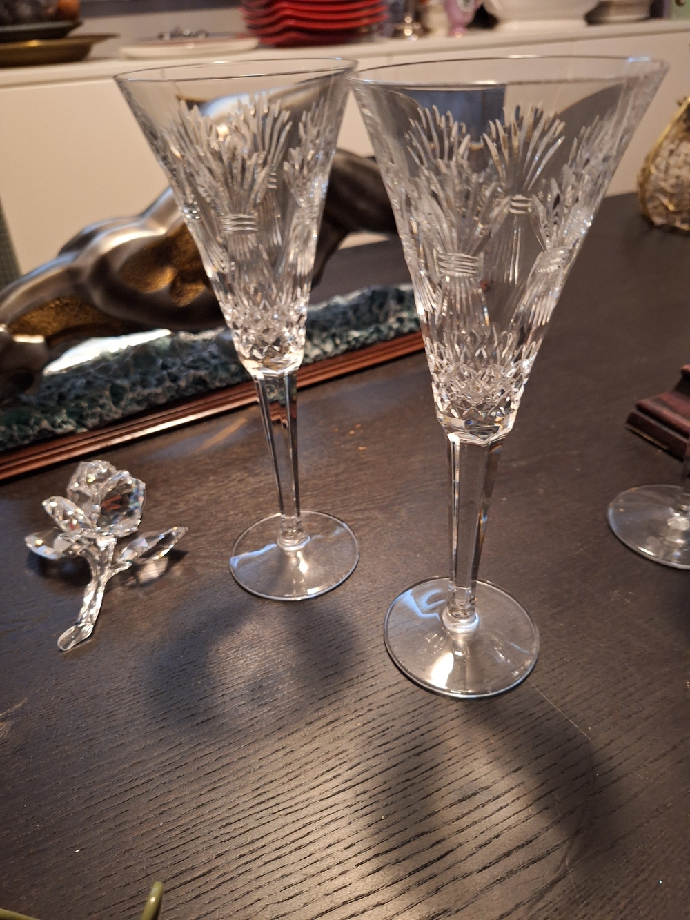 Waterford Crystal Cut-Glass Champagne Flutes - Clear - Various Motifs, Eg Hearts